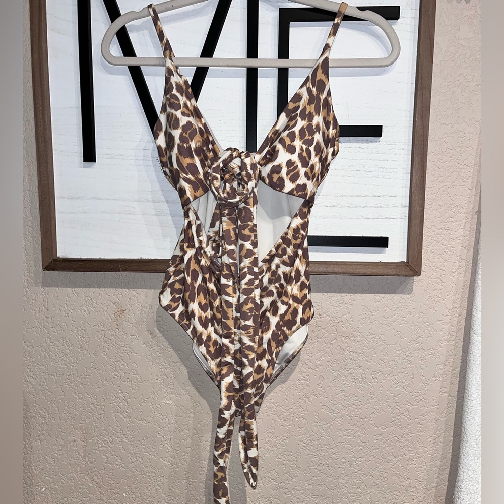 Aerie Leopard Print One Piece Swimsuit